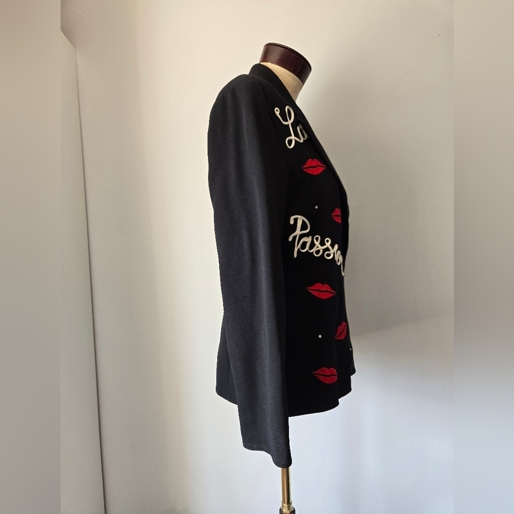 BESTINI PARIS  Black Embroidered Blazer. Size 3 - Picture 5 of 13